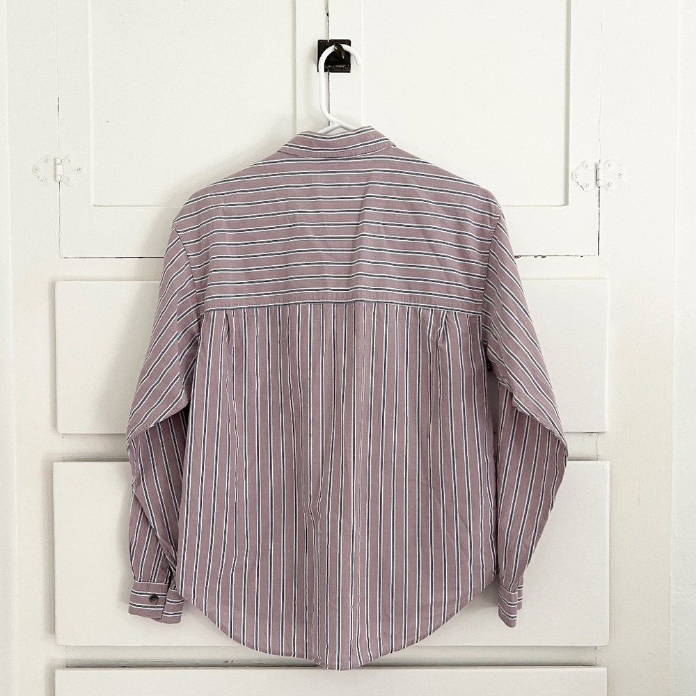 CLOSED Oversized Cotton Stripe Button Down Shirt Mauve XS - Picture 5 of 6